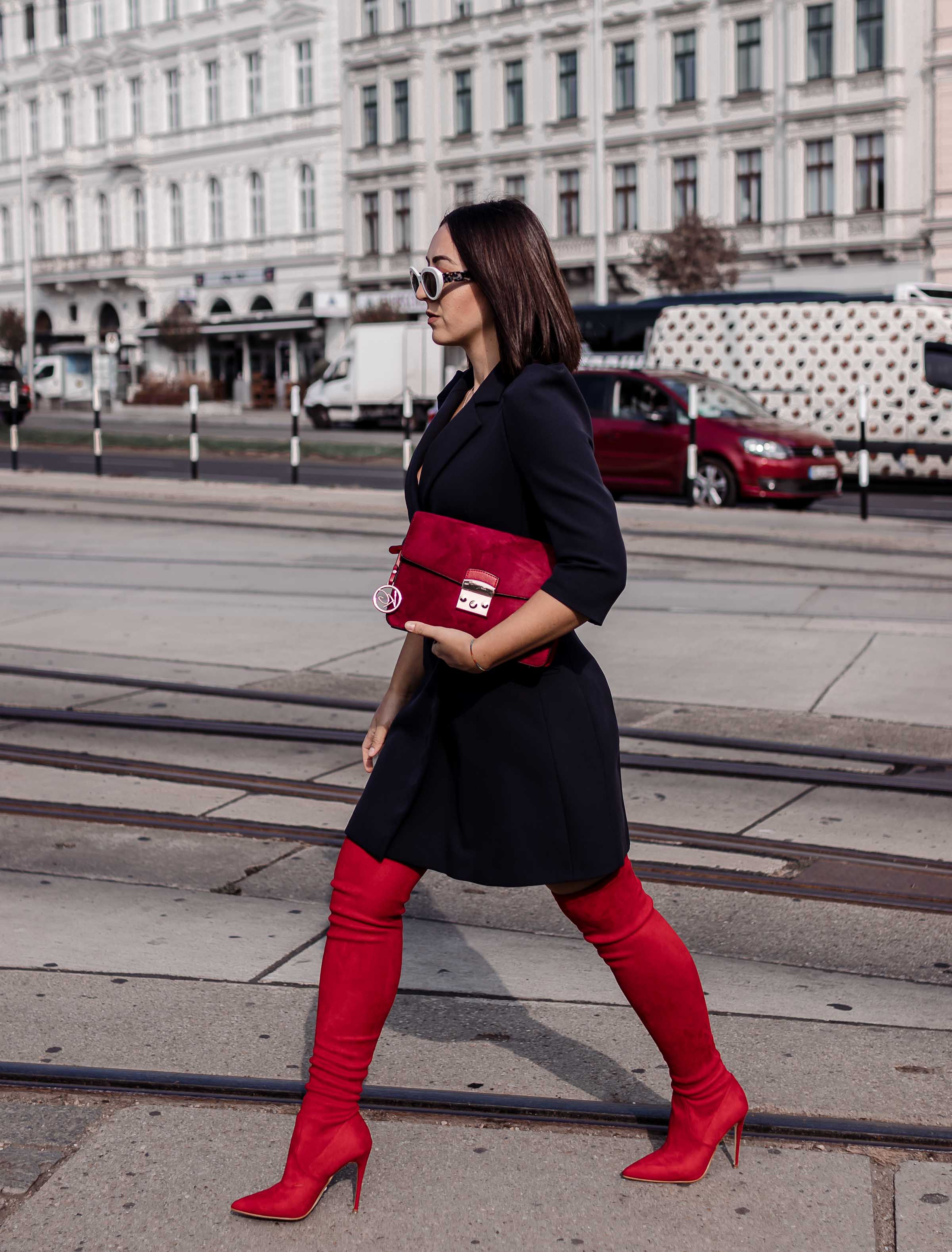 How to style: red over the knee boots